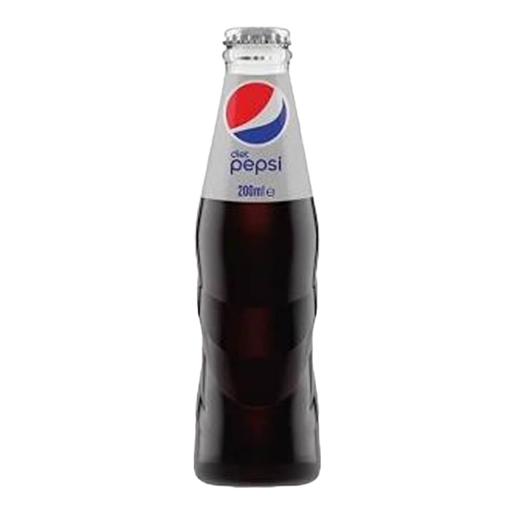 A 200ml bottle of Pepsi Cola with the iconic red, white and blue Pepsi logo on a white background.