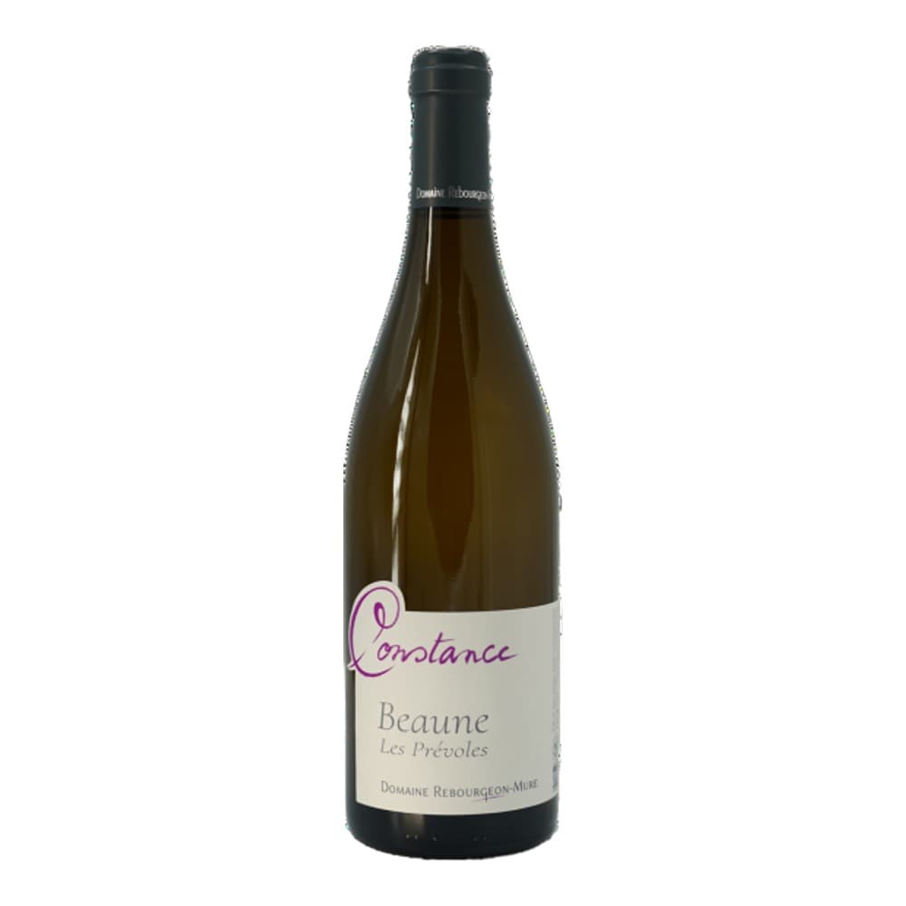 Bottle of Beaune Les Pericles white wine from Domaine Rebourgeon-Mure against a plain white background