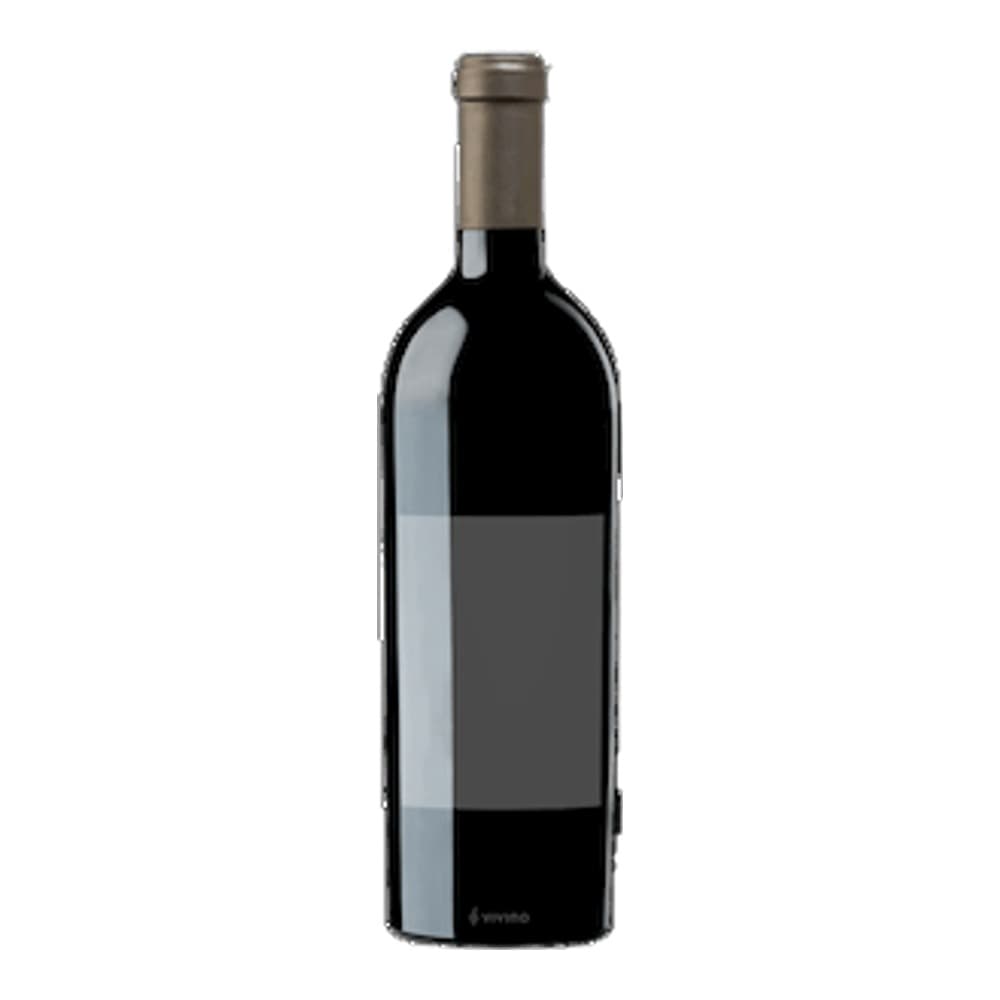 A bottle of red wine with a dark label displayed against a plain white background.