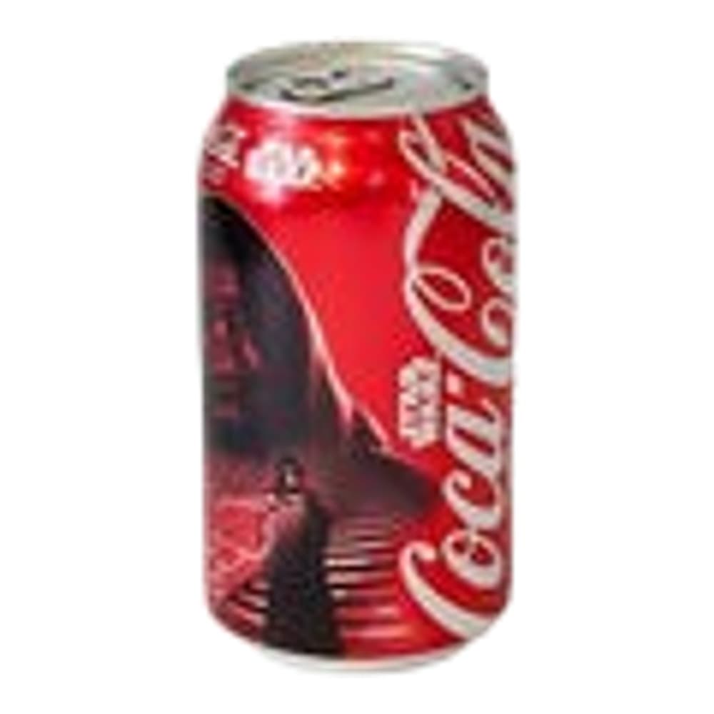A red Coca-Cola aluminium can with classic branding on a plain white background.