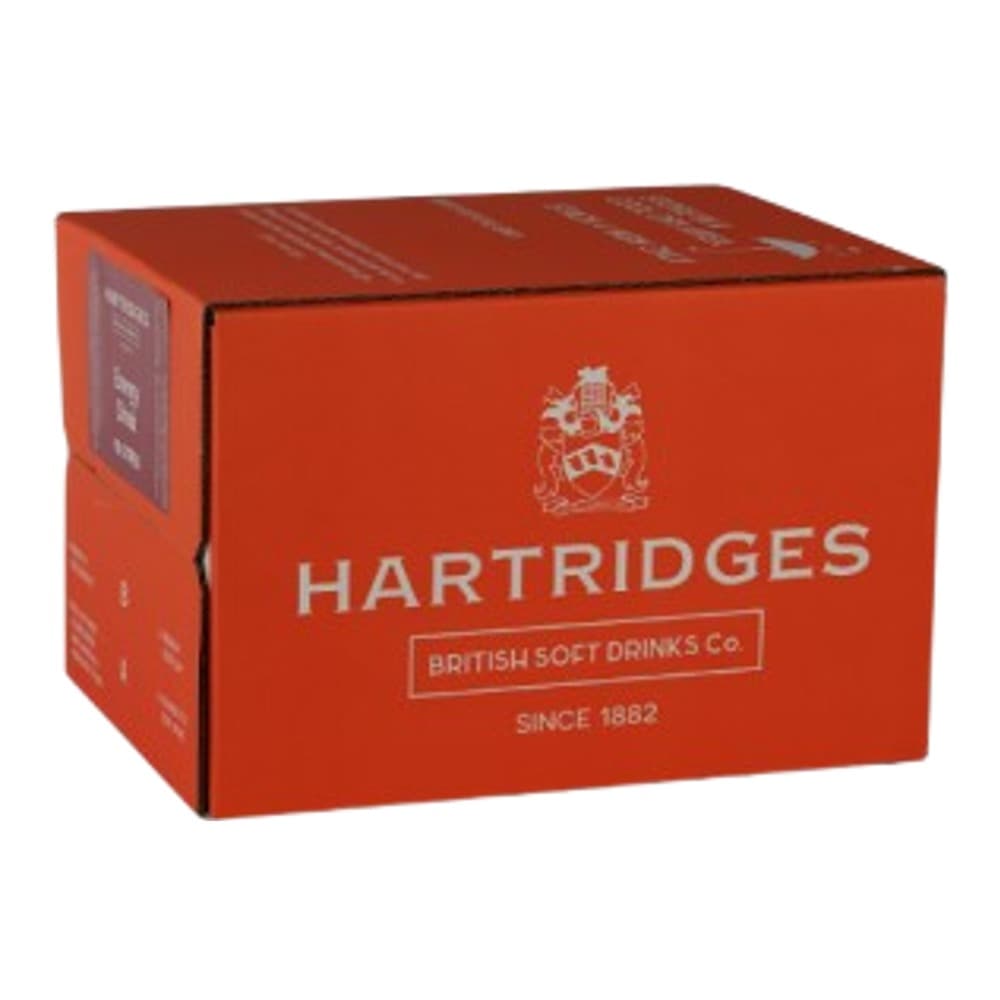 Red cardboard box of Hartridges Energy Drink by British Soft Drinks Co, displayed against a white background.